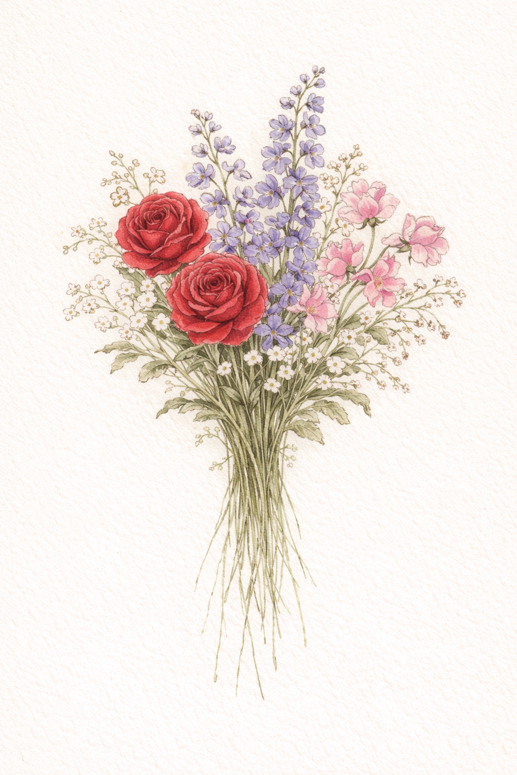 Traditional Birth Flower Bouquet Print