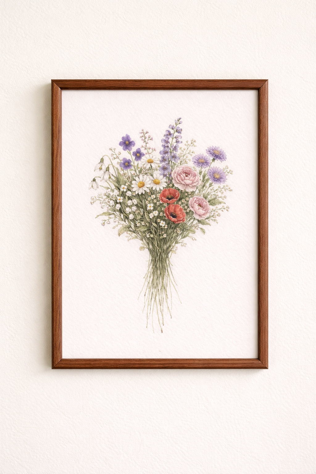 Traditional Birth Flower Bouquet Print