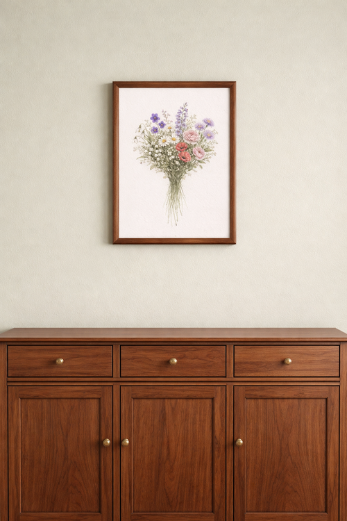 Traditional Birth Flower Bouquet Print