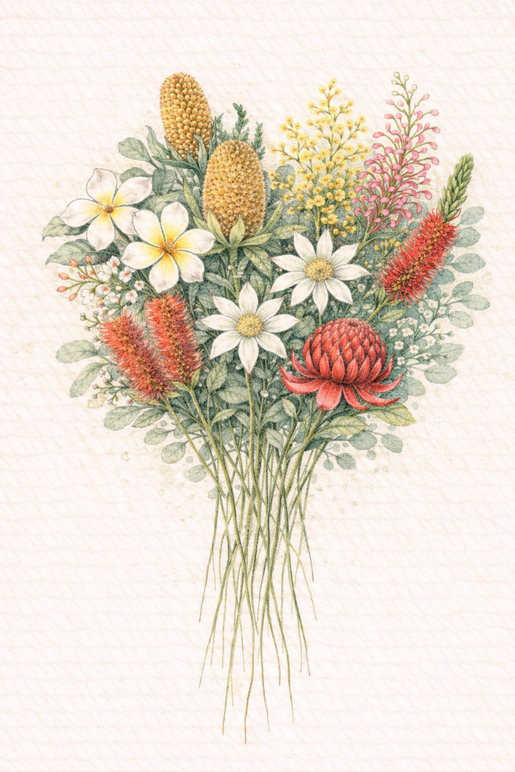 Australian Native Birth Flower Bouquet Art Print