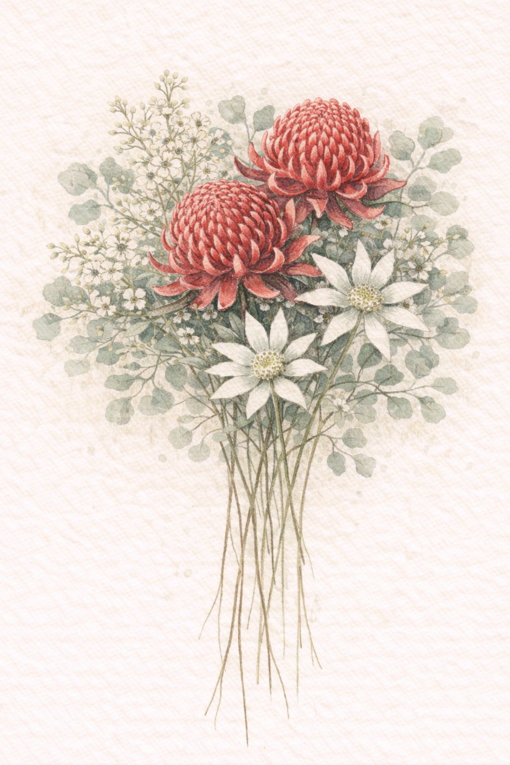 Australian Native Birth Flower Bouquet Art Print
