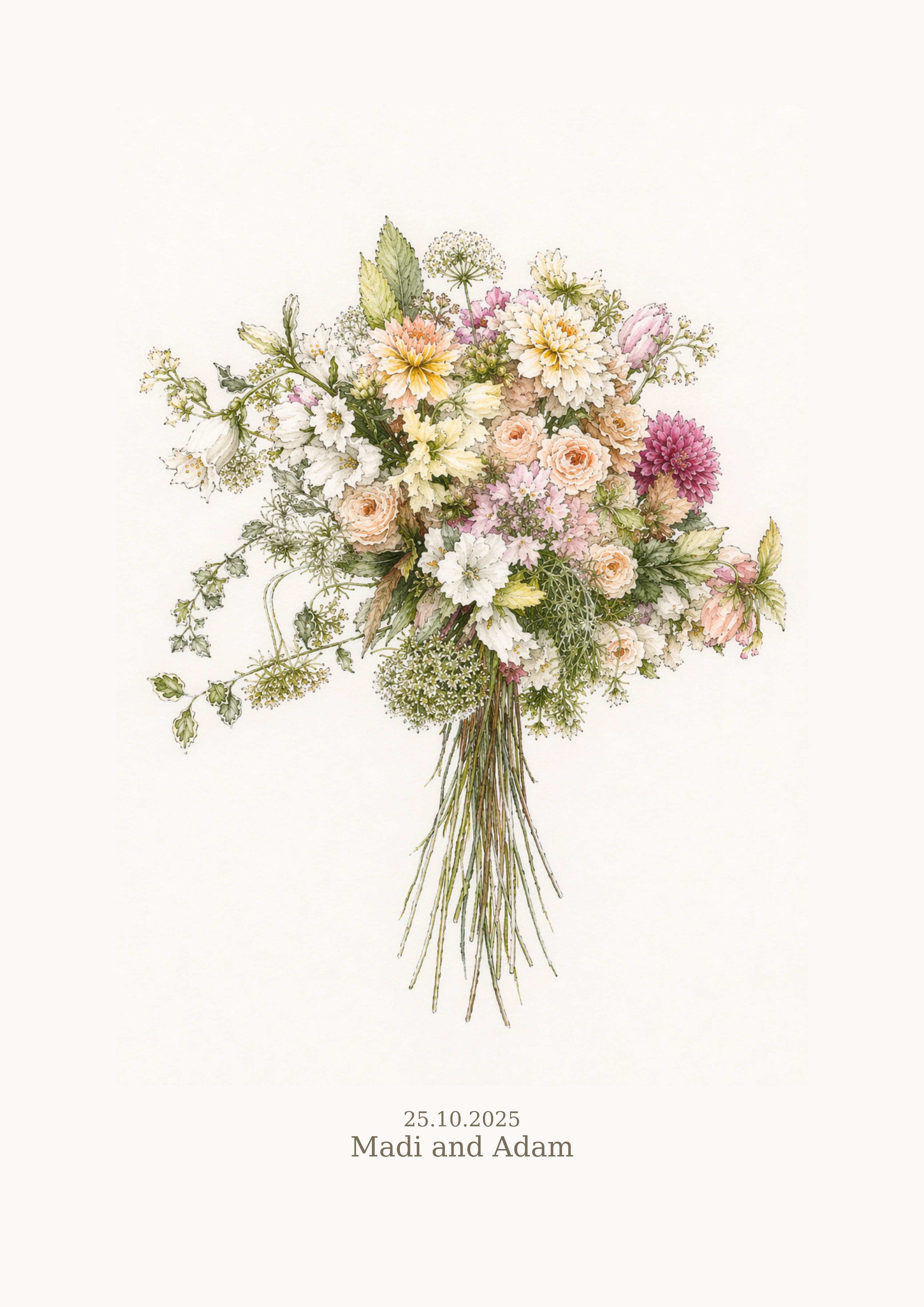Custom Wedding Bouquet Print