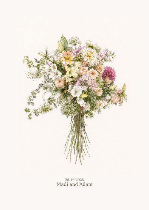 Custom Wedding Bouquet Print